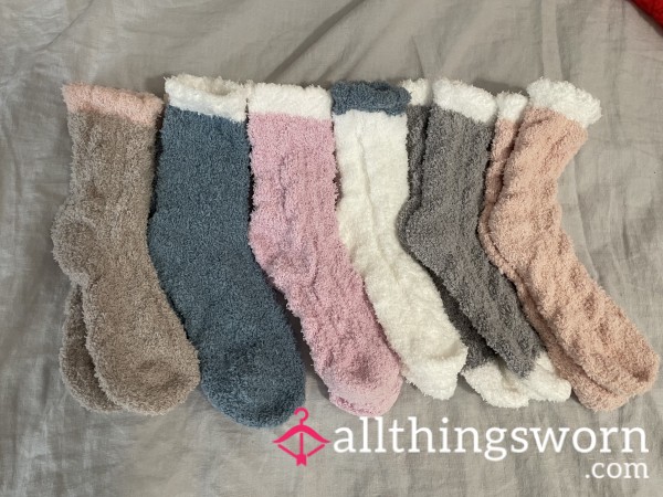 Fuzzy Crew/Quarter Socks (6 Pairs Available!)
