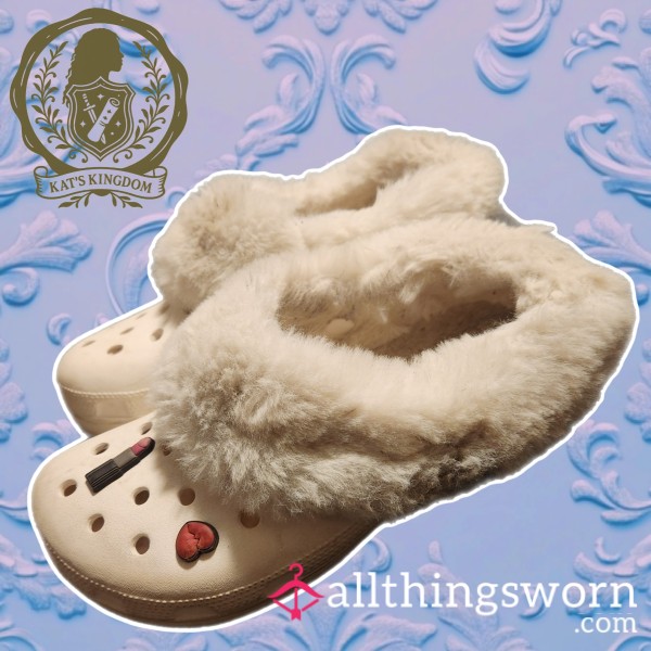 Fuzzy Filth Crocs 🤍💦