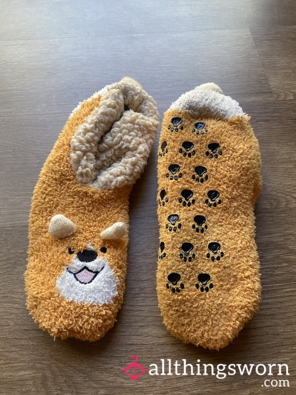 Fuzzy Fox Grippy Socks