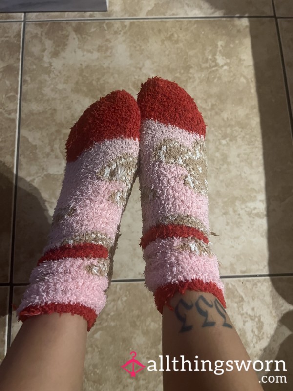 Fuzzy Gingerbread Socks