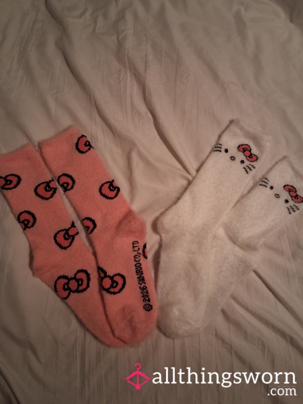 Fuzzy Hello Kitty Socks