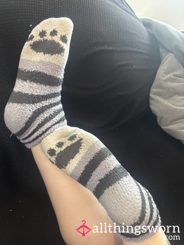 Fuzzy Kitty Ankle Socks