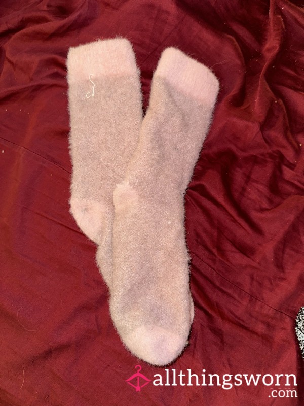 Fuzzy Pink Socks