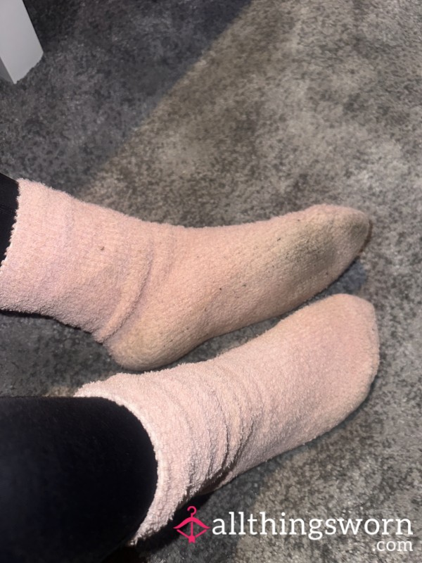 Fuzzy Pink Socks