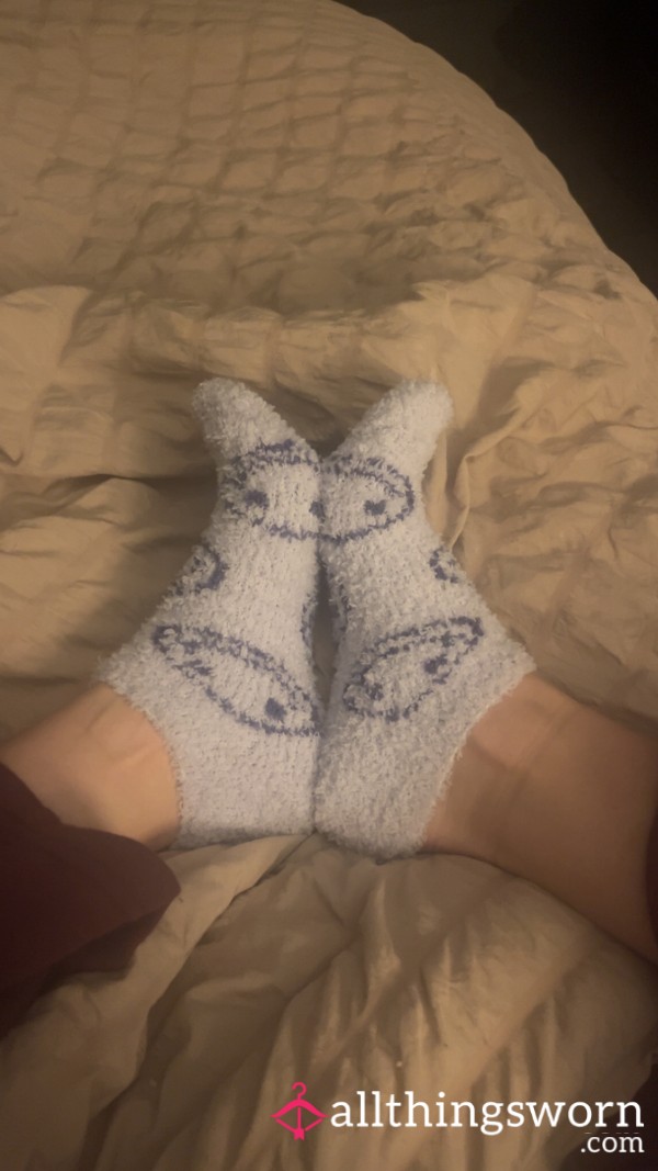 Fuzzy Purple Ankle Socks