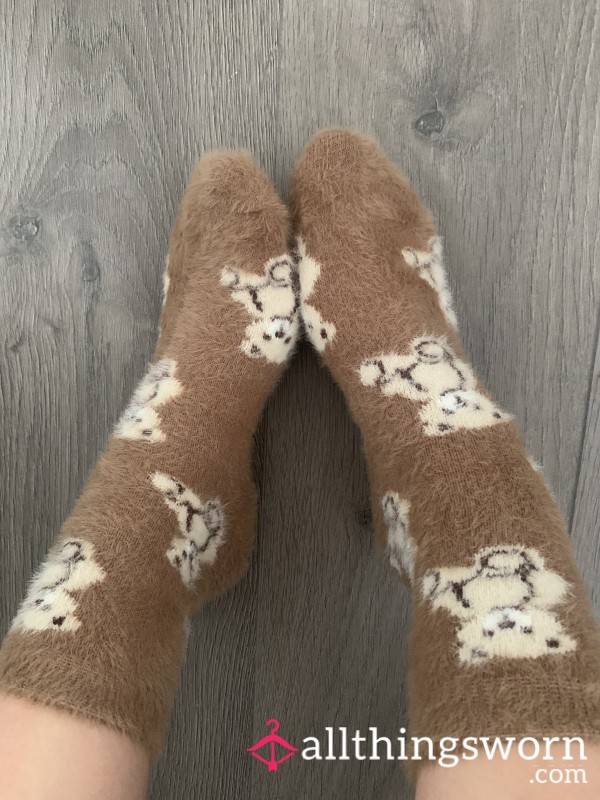 🤎 Fuzzy Socks With Bears 🤎