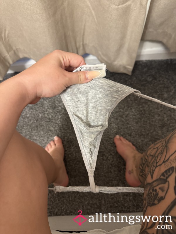 G String Thong 24 Hour Sweaty Wear Grey