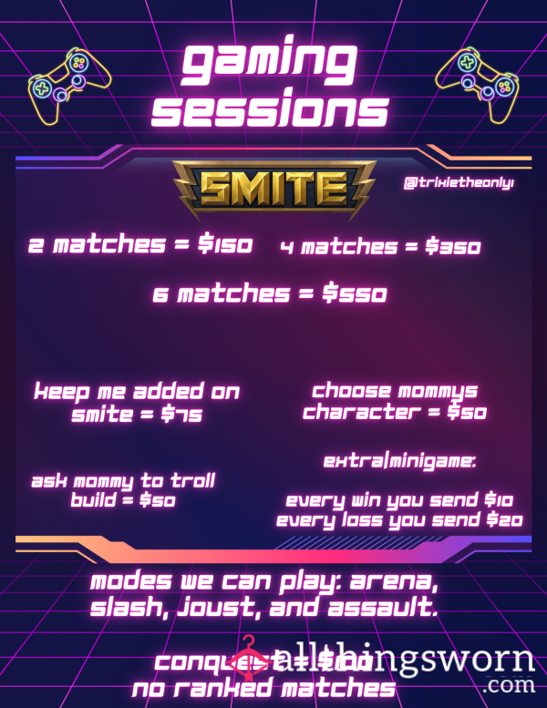 Gaming Sessions ~ Play Smite With Mommy!