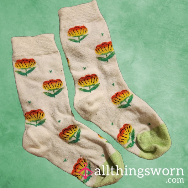 Garden Grown – Flor*l With Green Toes CrewSocks