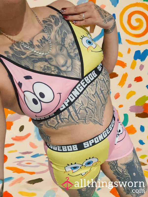 Geeky 🤓 Spongebob Set 🤓 Bralet & Boxers Size L
