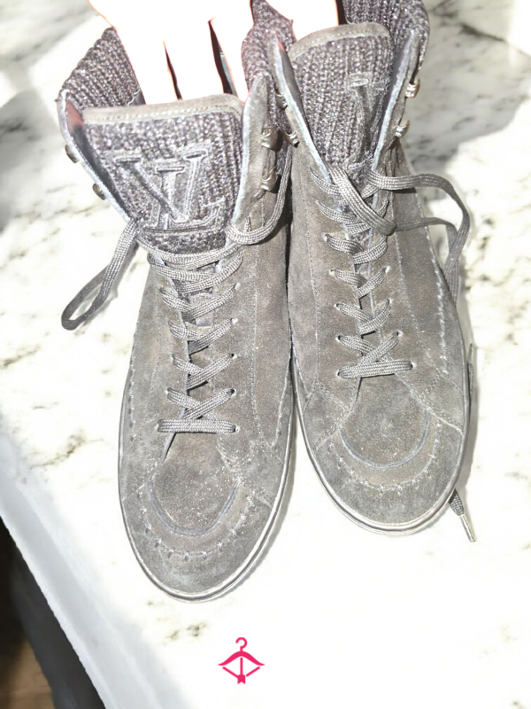 GENUINE LOUIS VUITTON Suede And Cloth BOOTS