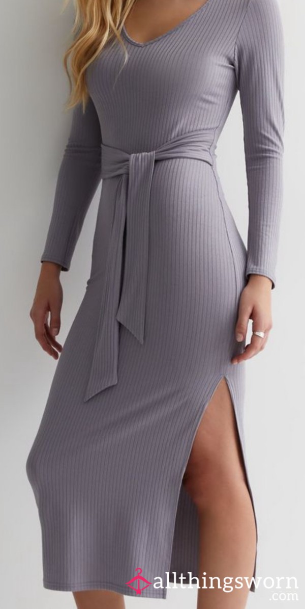 Get Me To Wear This Grey Tie Front Dress For However Long You Want