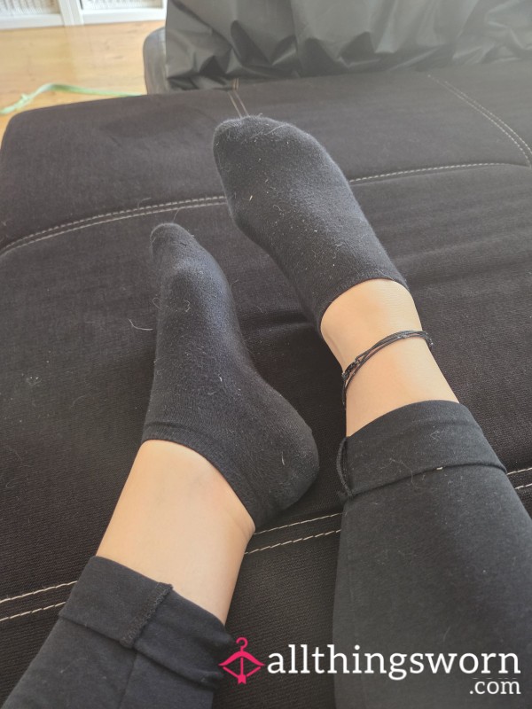 Getragene Sneakersocken