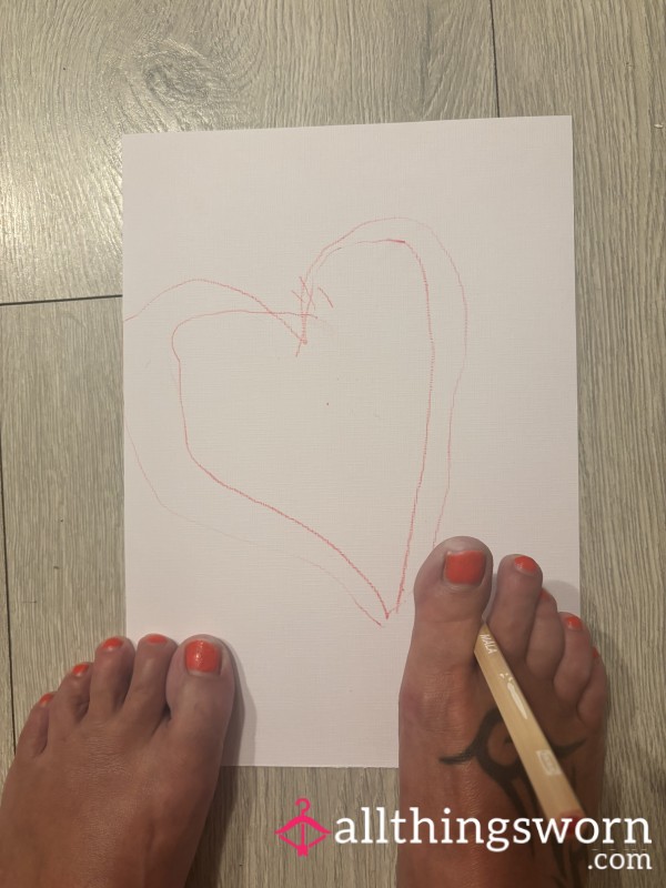 Getting Creative - 💕 Heart-Shaped Foot Art – Created With My Bare Feet 💕