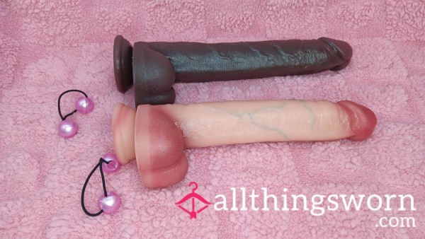GIANT 12" BLACK & 13" WHITE Di**oS USED BY TS DANI TEMPEST INCLUDES MY C*m! YOUR CHOICE $39!