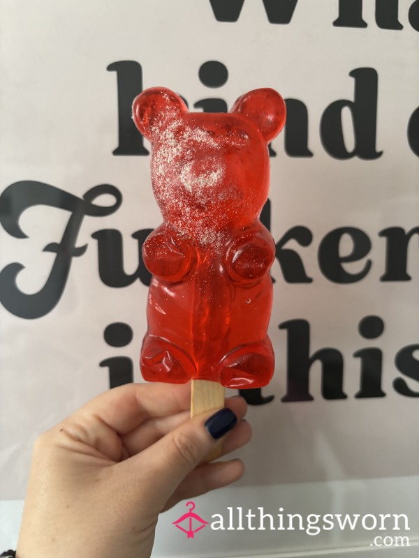 Giant Candy Gummy Bear & Custom Video Clip. Cover Candy With Foot Dust, Nail Clippings Etc - You Choose!