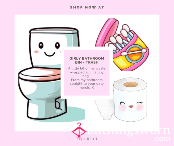 Girly Bathroom Bin / Trash Contents
