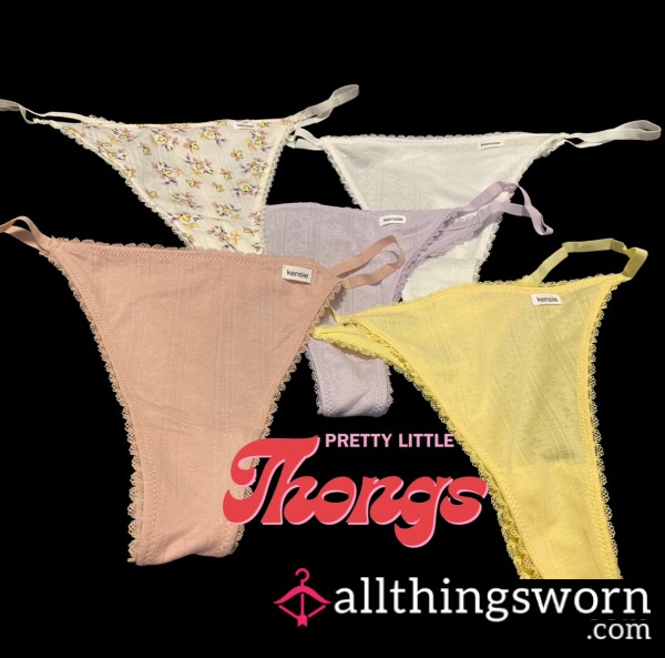 Girly, Lace Trim Thongs
