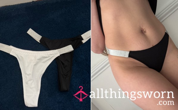 Glitter Side Thongs Available 🖤🤍