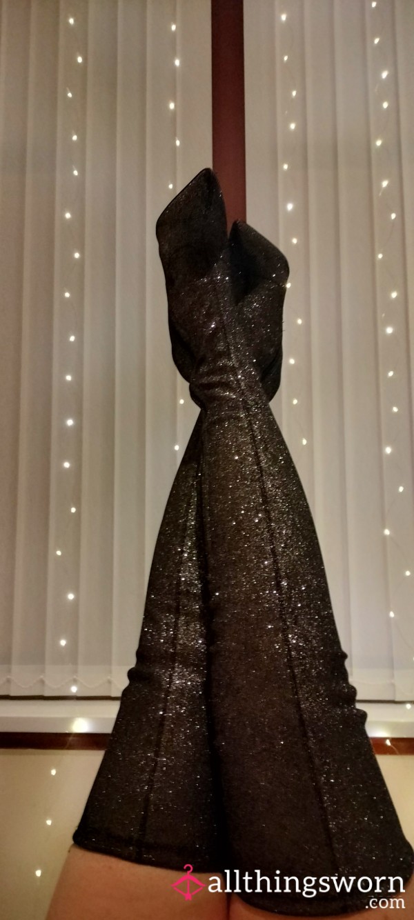 Glitter Thigh Stilletto Boots With Free Surprise Panties