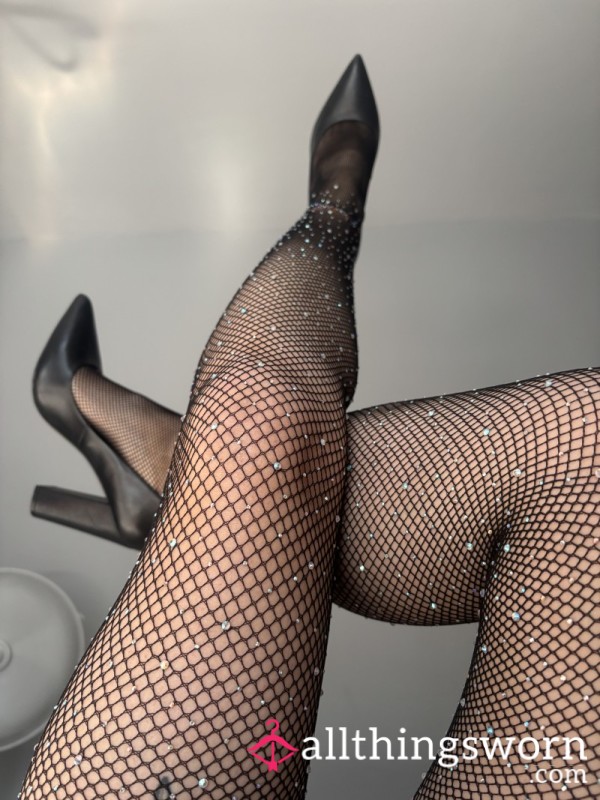 Glittery Fishnets — Teased, Touched & Drenched In My Scent