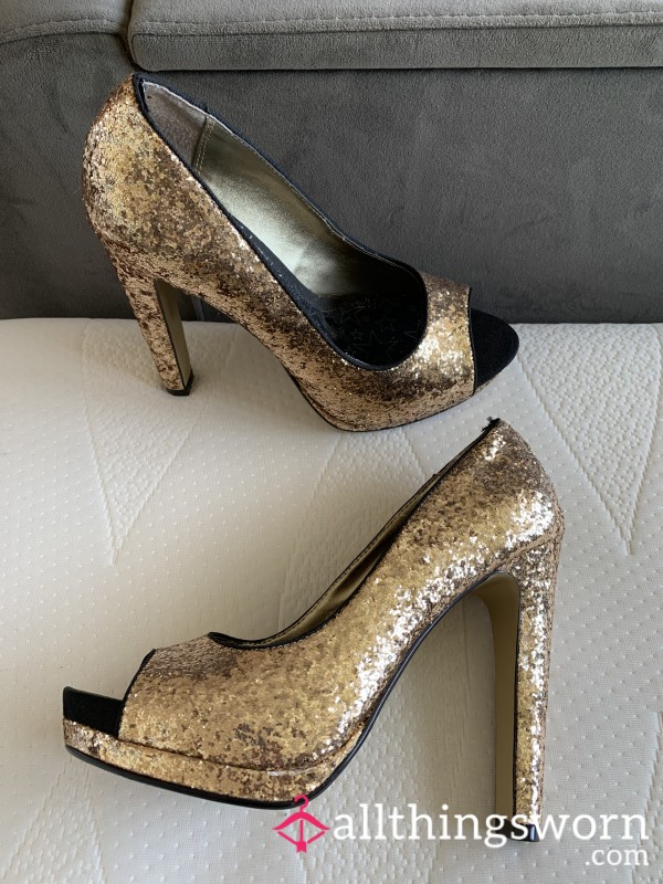 Glittery Gold Heels