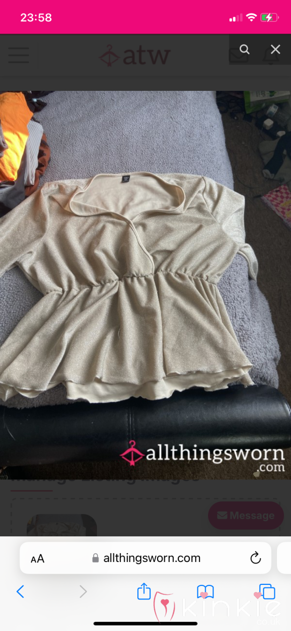 Glittery Gold Wrap Top