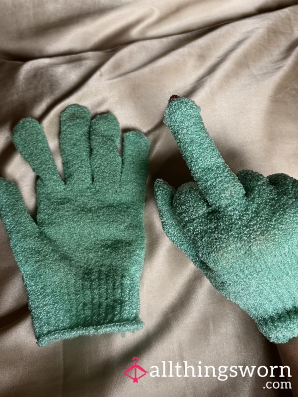 Gloves Worn To Clean And Exfoliate Myself