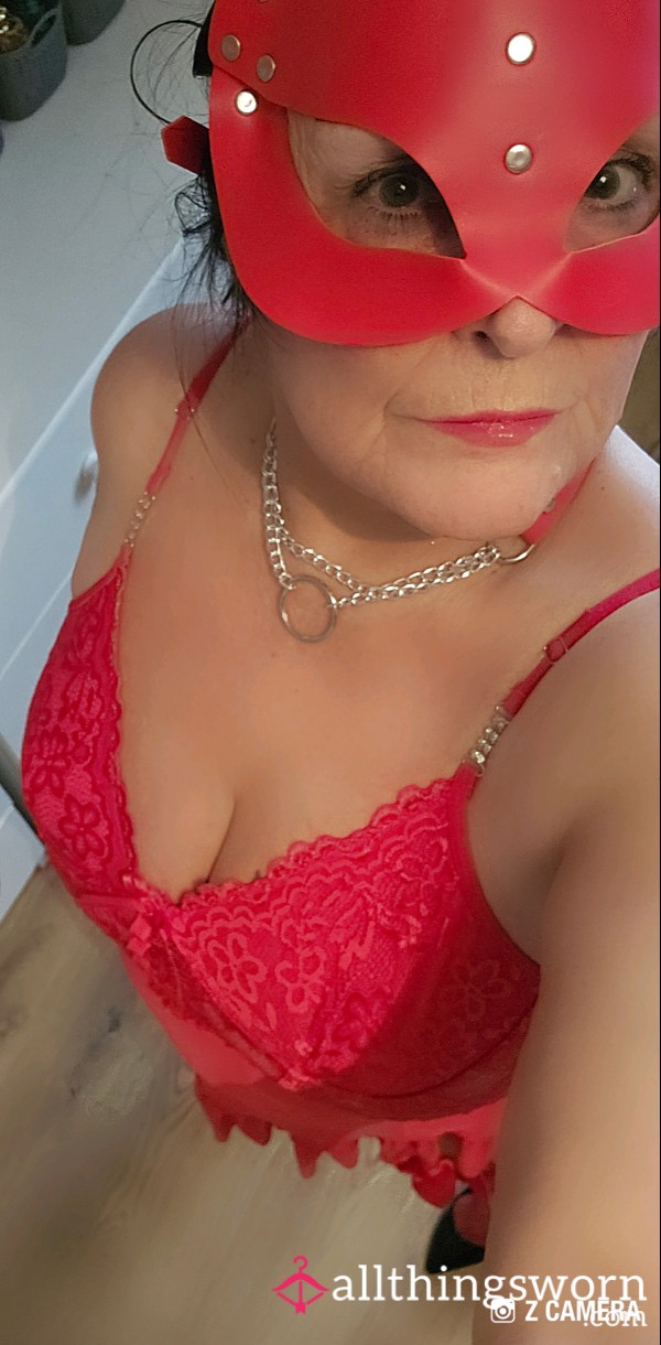 Goddess All In Red Masked S**y Shots