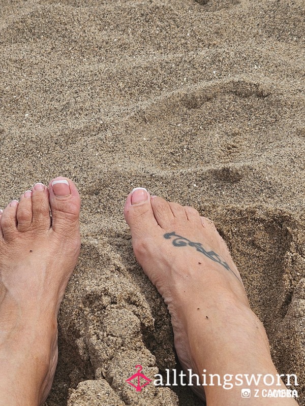 Goddess Beautiful Tiny Feet.in Golden Sand