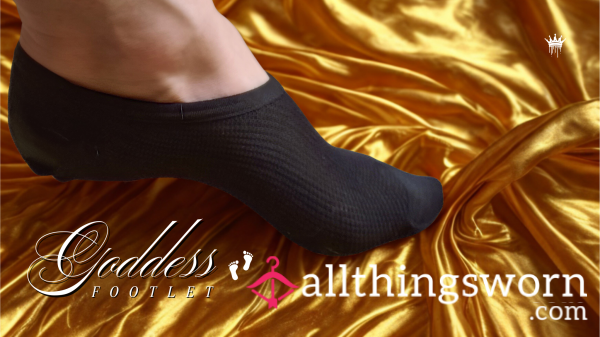 Goddess Socks - Black Nylon Footlet (size 5/small)