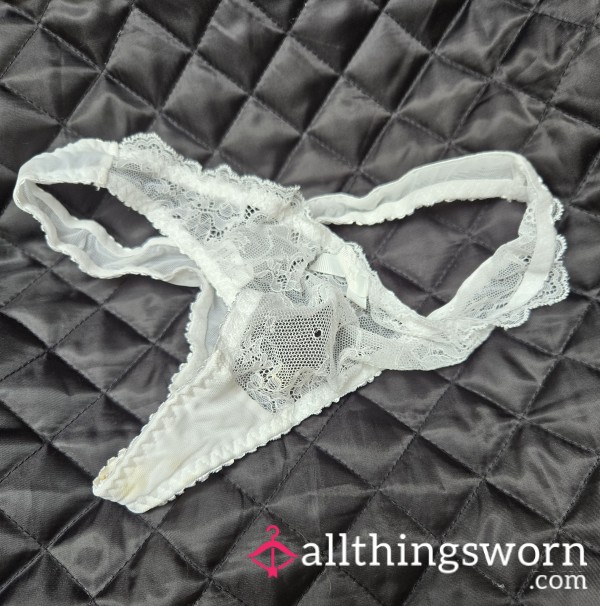 Goddess Tigi, Gorgeous, Worn, White, Lace, Thong, ONLY(set Avaliable)