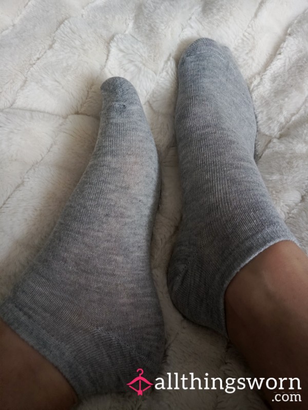 Goddesscae's Grey Ankle Socks 24 Hour Wear ✨
