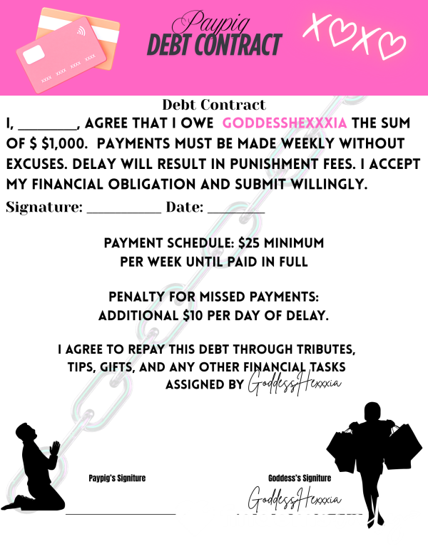 GoddessHexxxias Debt Contract