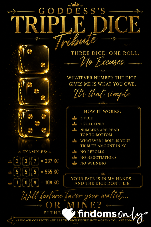 🎲 Goddess’s Triple Dice Tribute 🎲