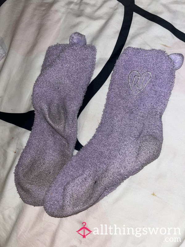 GoddessScarlets Well Worn Purple Fluffy Bed Socks 💜