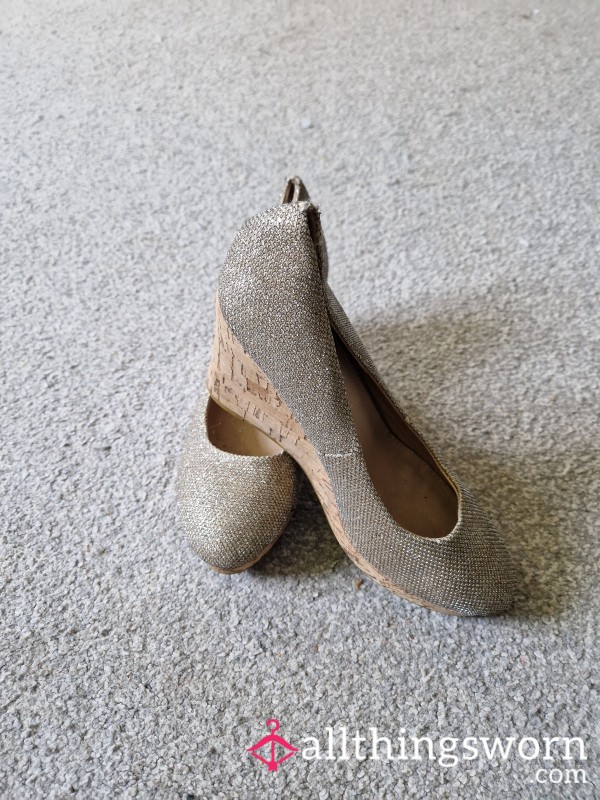 Gold Fabric Wedges