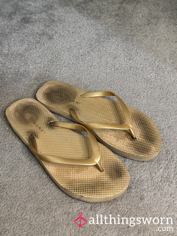 Gold Flip Flops