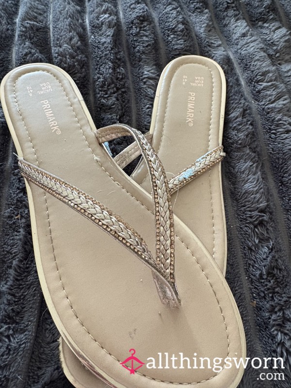Gold Flip Flops