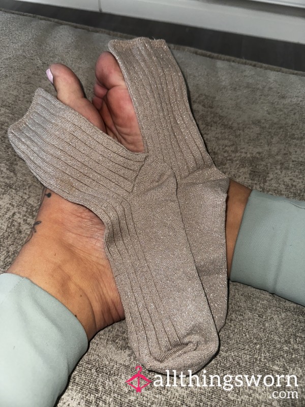 Gold Glitter Socks