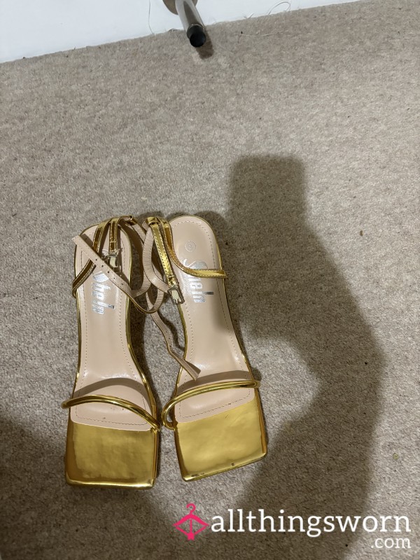 Gold High Heels