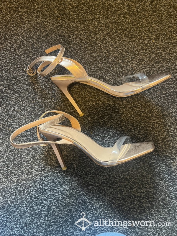 Gold High Heels Size 6 (wide Fit)
