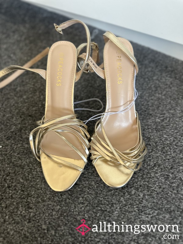 Gold Kitten Heels Cute