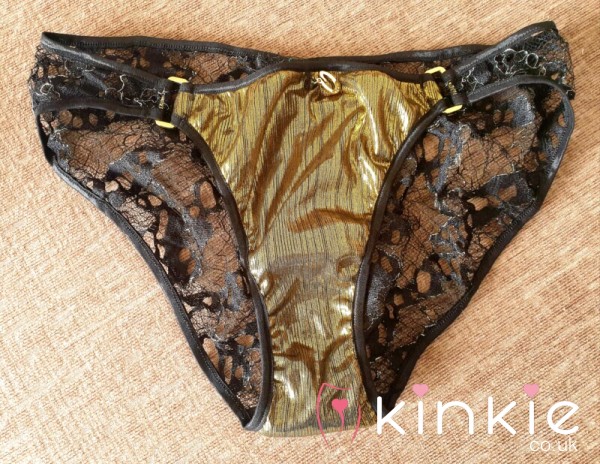 Gold Lacy Mesh Sissy Panties 12/14