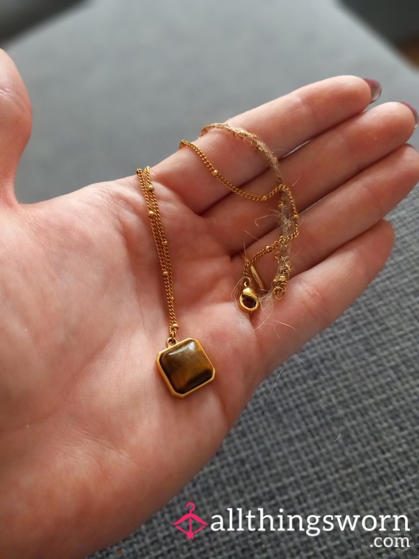 Gold Necklace With Stone💎with My Hair