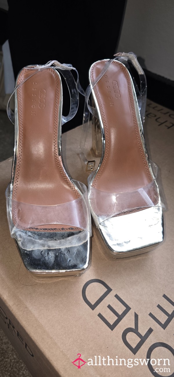 Gold Platforms With Clear Strap