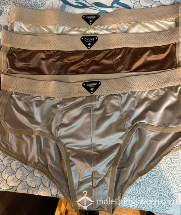 GOLD SATIN BREIFS