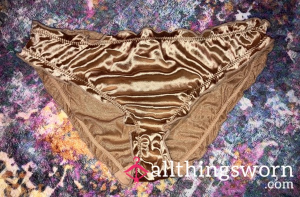 Gold Satin Panties Super S**y