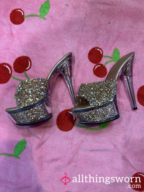 Gold Sparkle High Heels
