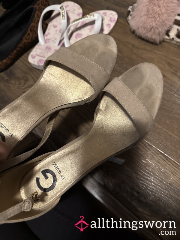 Gold/ Suede Heels